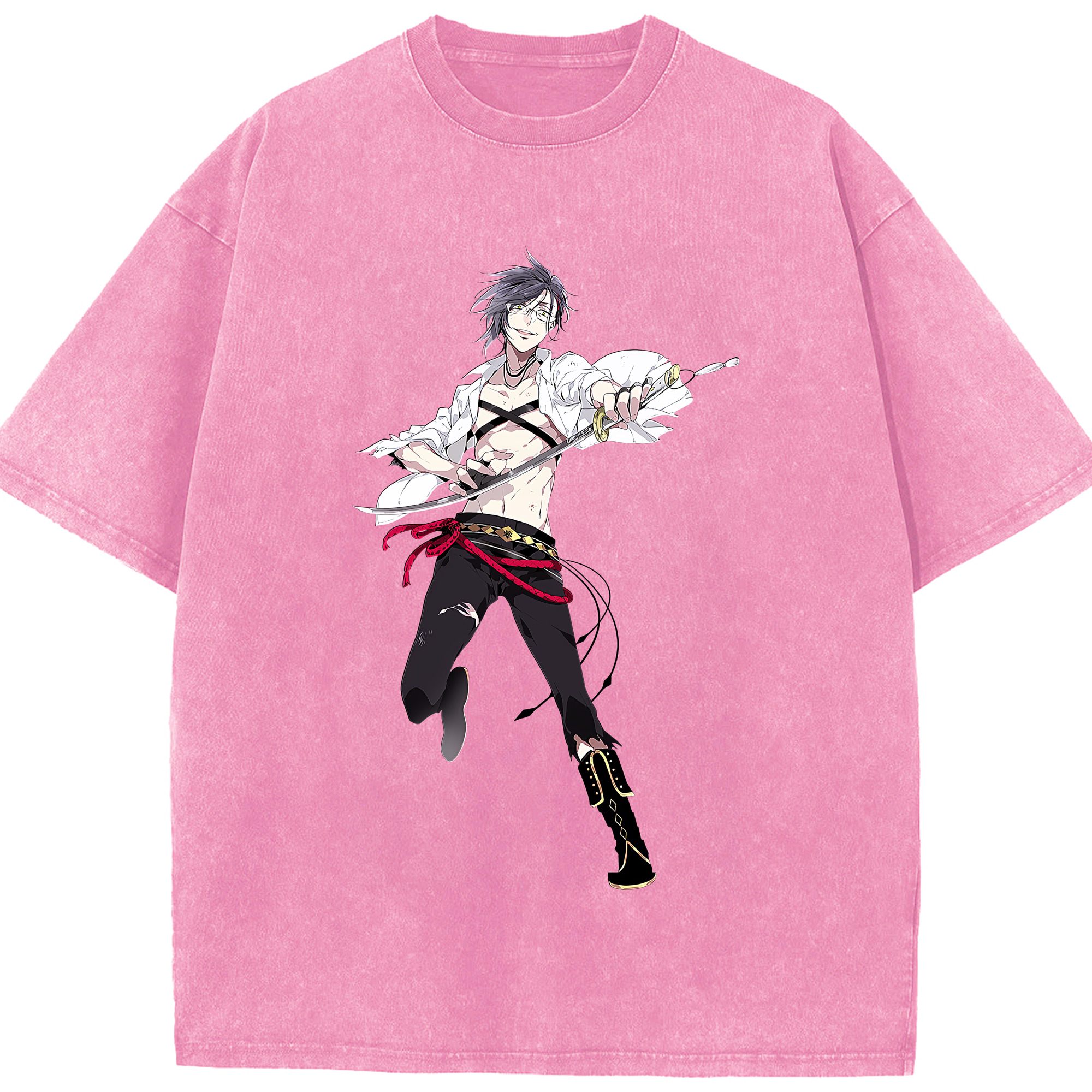 （画像用） 刀剣乱舞 Touken Ranbu 綿100% ヴィンテージ風 半袖Tシャツ（フロントプリント）